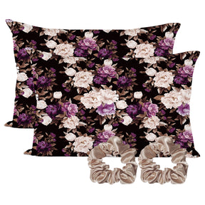 Satin Pillowcase - Black Rose