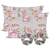 Satin Pillowcase - Gray Rose