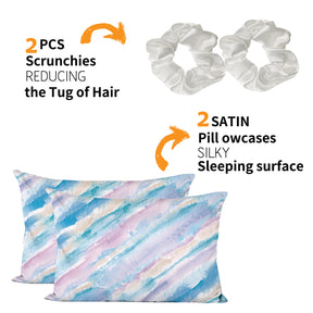 Satin Pillowcase - light tie dye