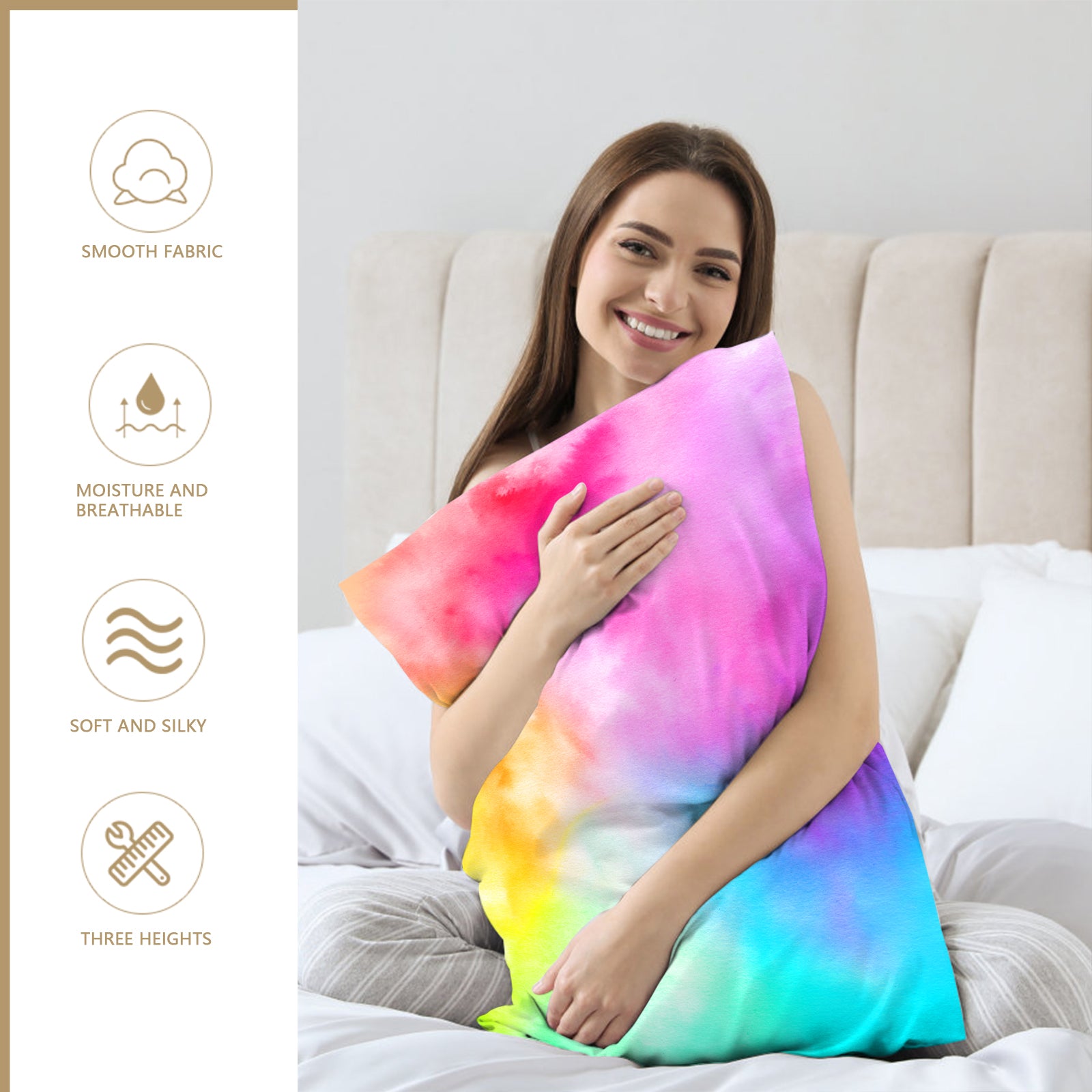 Satin Pillowcase - Rainbow